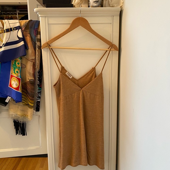 Boutique Systemaction Mini Tan Dress - Picture 2 of 9